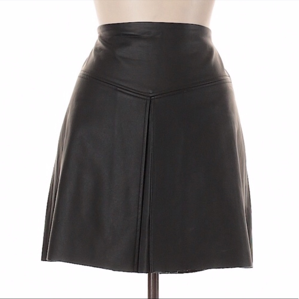 Club Monaco Leather Skirt